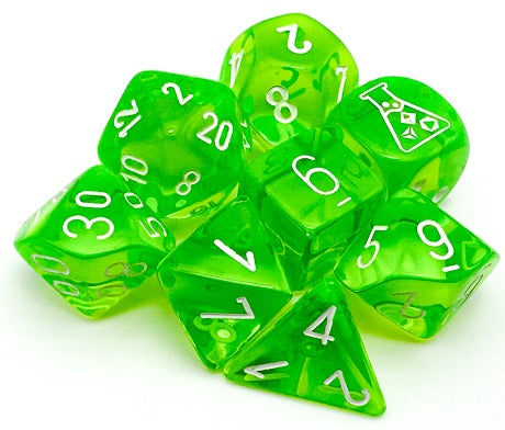 Chessex Poly Translucent Rad Green/White (Lab Release)