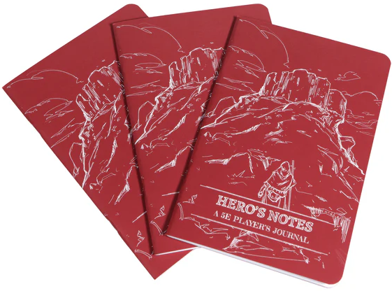Dungeon Notes Hero's journals 3 Pack Red