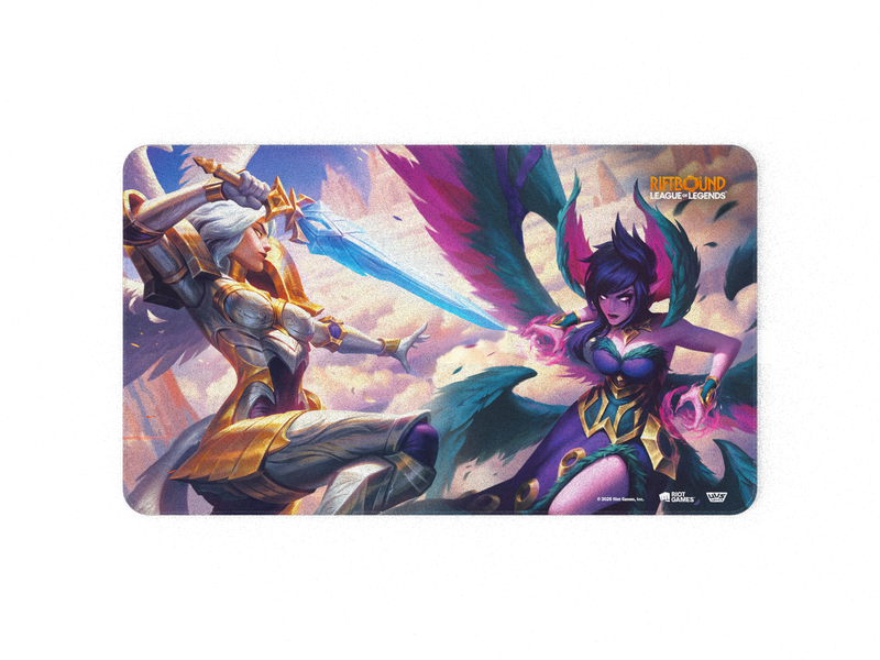 *Pre-Order* Riftbound TCG Vendetta Playmat Kayle and Morgana *Releases Friday, July 31st, 2026*