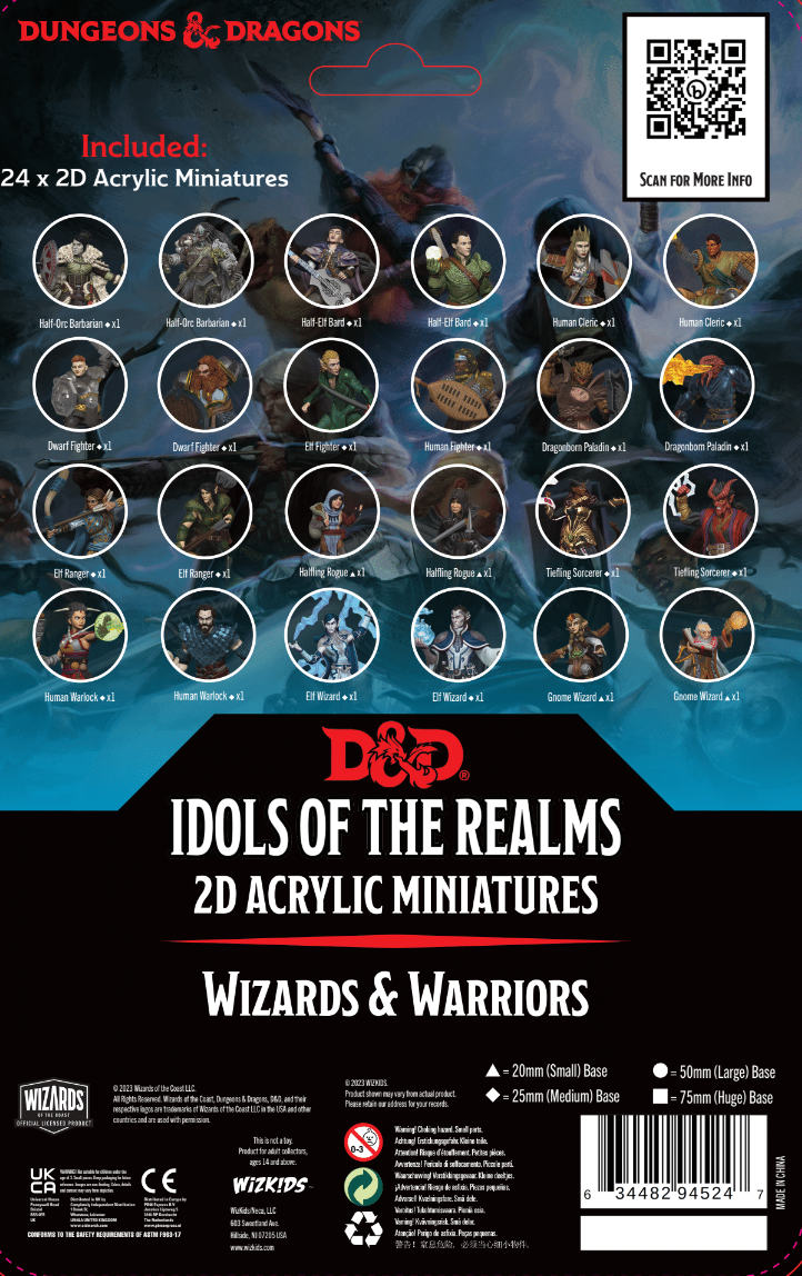 Wizkids D&D Idols of the Realms 2D Minis 94524 Wizards and Warriors