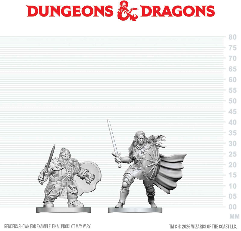 Wizkids Minis D&D 90887 Dwarf Fighter & Orc Paladin