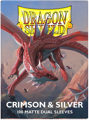Dragon Shield Sleeves: Matte Dual Crimson And Silver