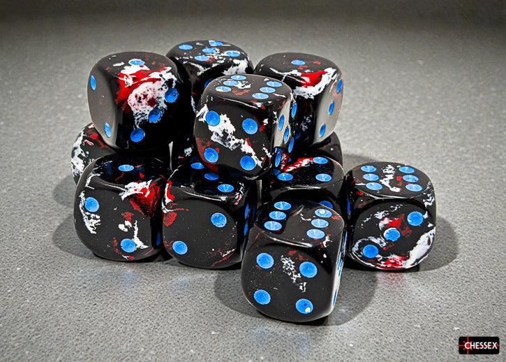 Chessex 12d6 Brush Dark Side/Blue