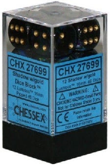 Chessex 12d6 Lustrous Shadow/gold