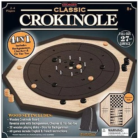 Crokinole 27" Classic 4 in 1