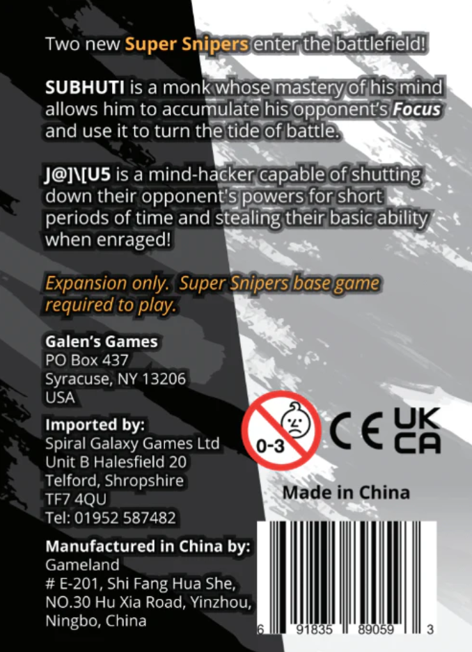 BG Super Snipers Shadow Anght Expansion
