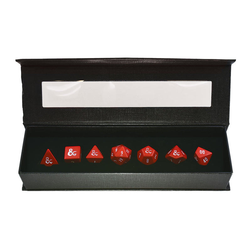 Dice Up Heavy Metal 7 Dice D&D RPG Set Red / White