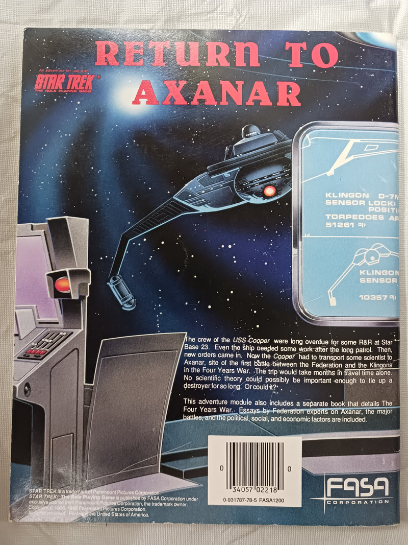 Used - RPG Star Trek RPG Second Edition - The Return To Axanar