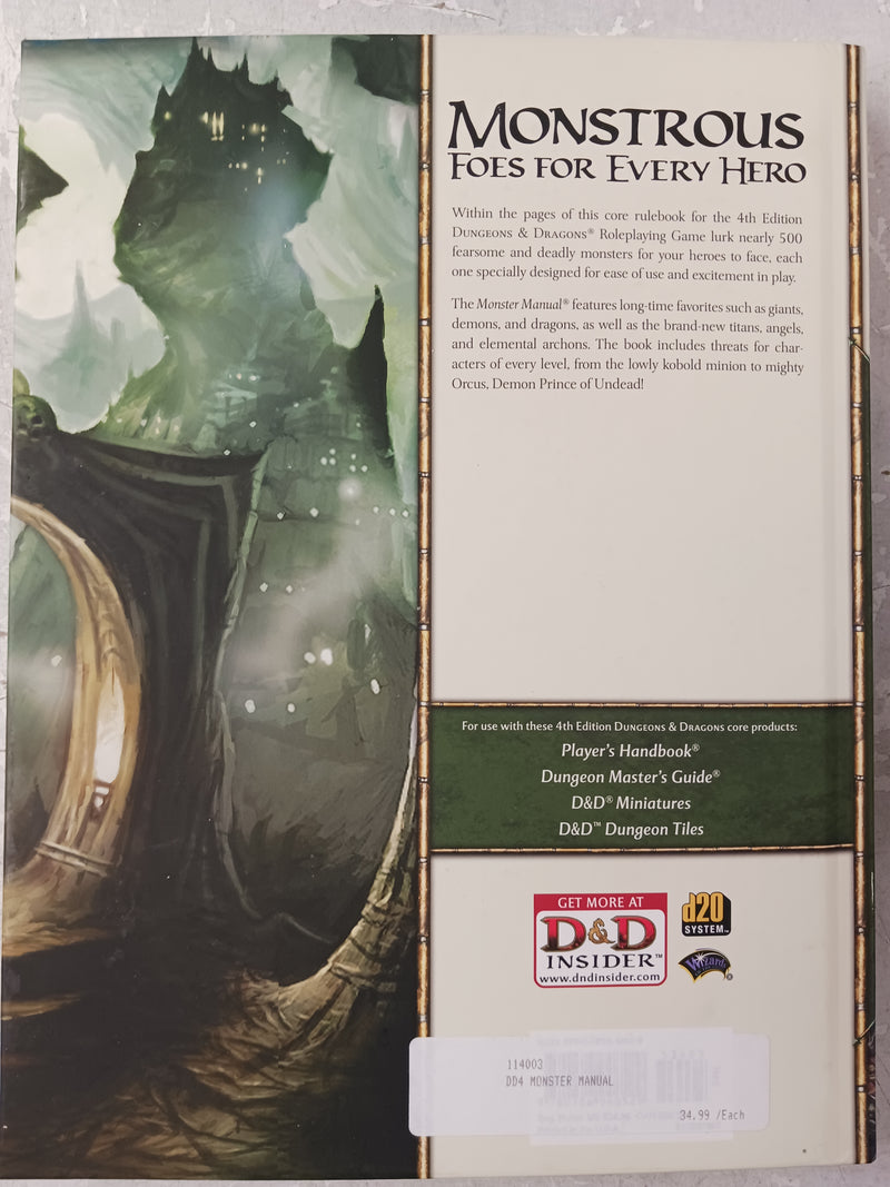 Used - RPG Dungeons & Dragons 4e Monster Manual
