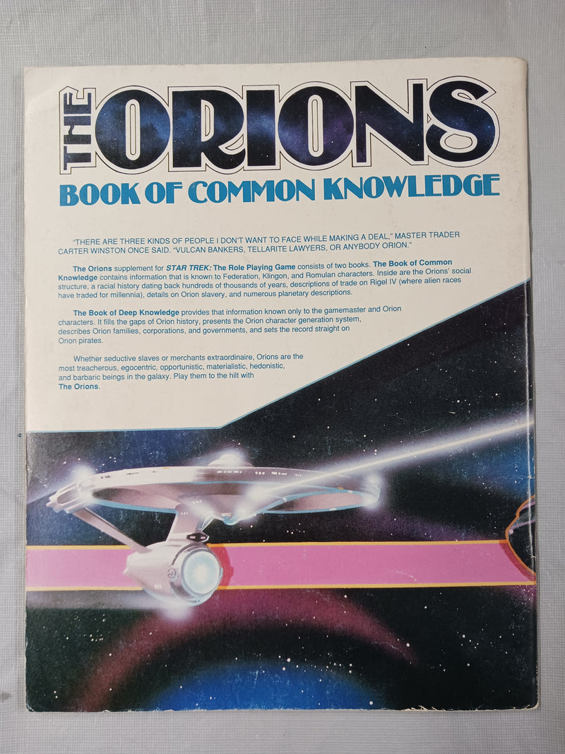 Used - RPG Star Trek RPG Second Edition - The Orions: Book Of Deep Knowledge