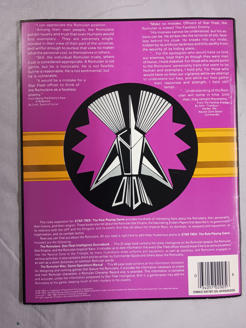 Used - RPG Star Trek RPG - The Romulan Way: Game Operations Manual