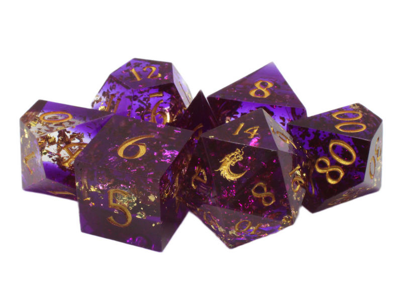 Old School Dice: Sharp Edged Poly Dice Set - Royal Rumble
