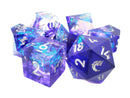Old School Dice: Sharp Edged Poly Dice Set - Sapphire Burst