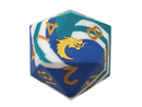 Old School Dice: Silicone 50mm D20 - Blue, White & Teal