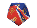 Old School Dice: Silicone 50mm D20 - Red, White & Blue