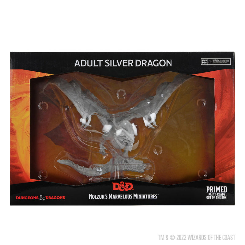 Wizkids Minis D&D 90566 Adult Silver Dragon Unpainted