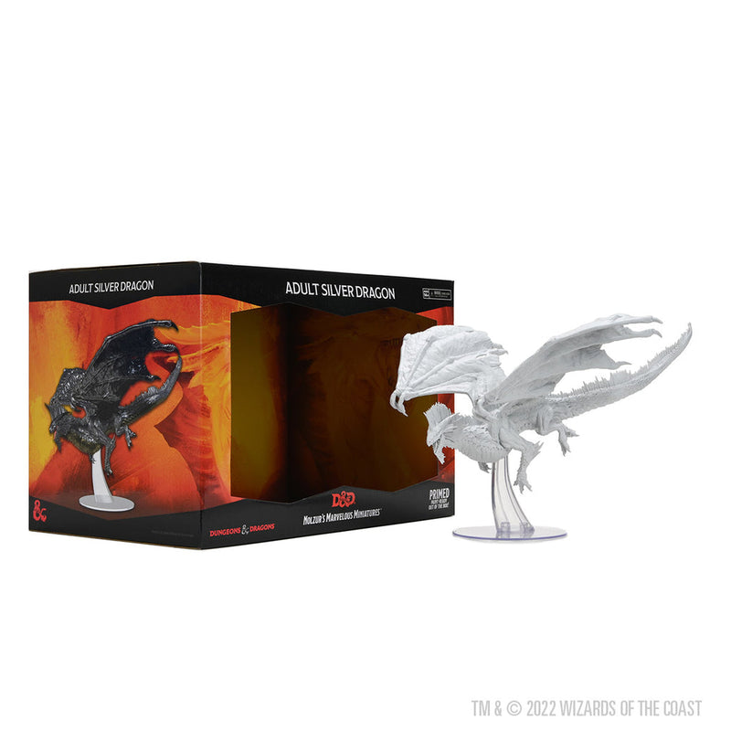 Wizkids Minis D&D 90566 Adult Silver Dragon Unpainted