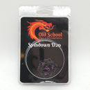 Old School Dice: Hollow Metal D20 Spindown - Skull Black Nickel With Purple
