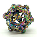 Old School Dice: Hollow Metal D20 Spindown - Skull Spectral