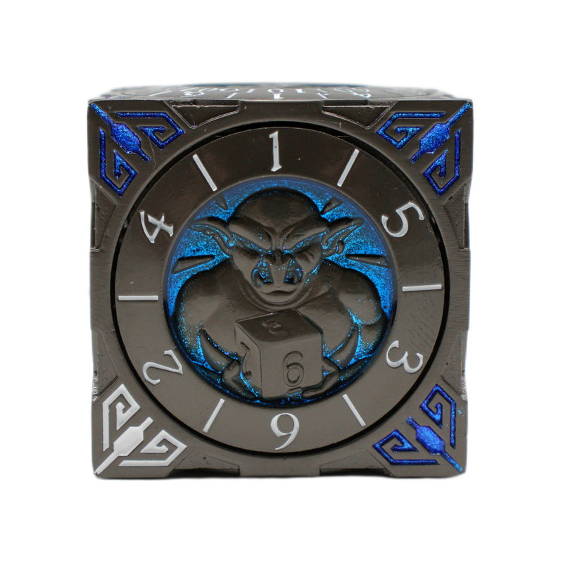 Old School Dice: 7 in 1 Dice Spinner: Dice Goblin - Matte Black with Blue