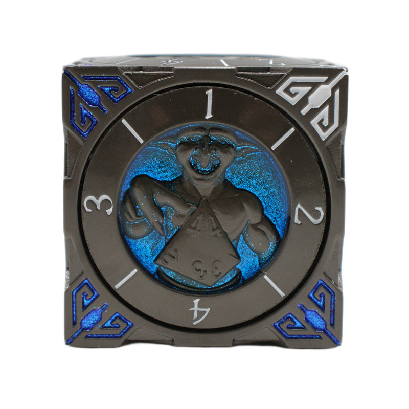 Old School Dice: 7 in 1 Dice Spinner: Dice Goblin - Matte Black with Blue