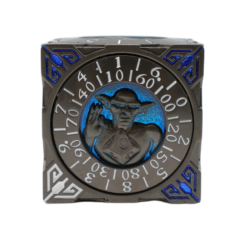 Old School Dice: 7 in 1 Dice Spinner: Dice Goblin - Matte Black with Blue