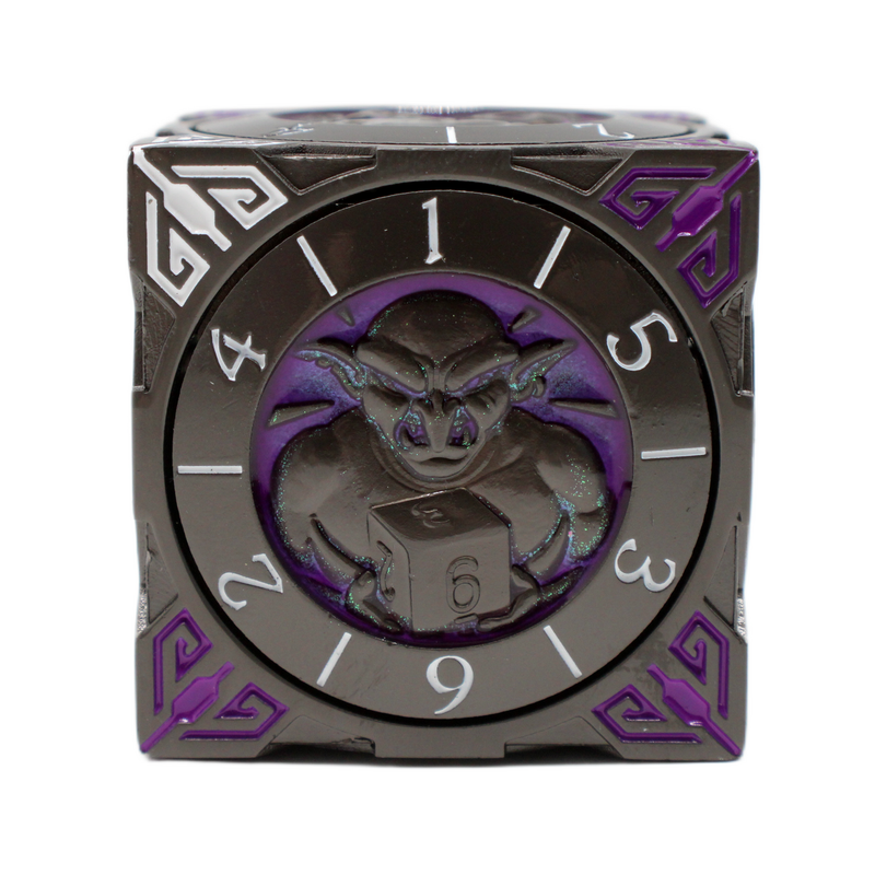 Old School Dice: 7 in 1 Dice Spinner: Dice Goblin - Matte Black with Purple