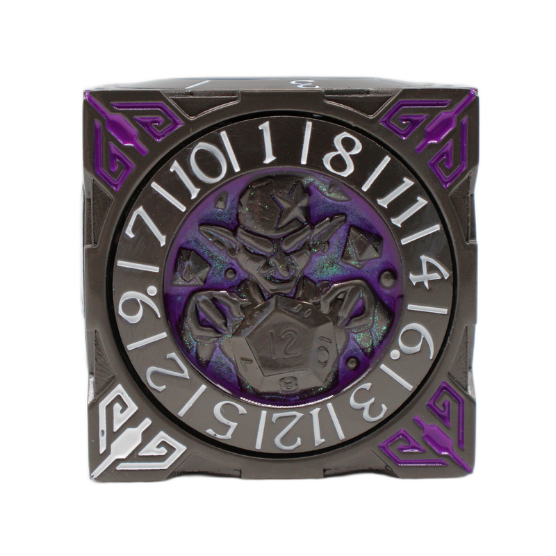 Old School Dice: 7 in 1 Dice Spinner: Dice Goblin - Matte Black with Purple