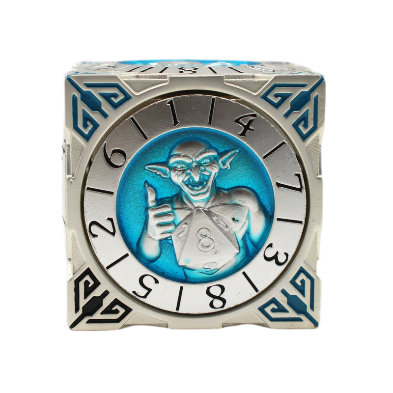Old School Dice: 7 in 1 Dice Spinner: Dice Goblin - Silver with Teal