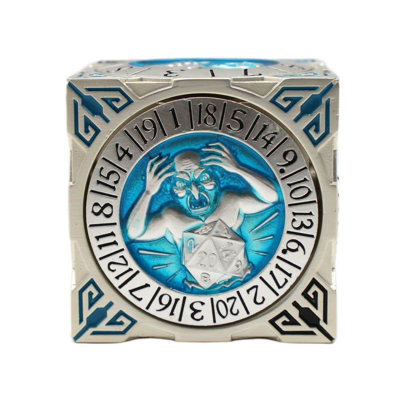 Old School Dice: 7 in 1 Dice Spinner: Dice Goblin - Silver with Teal