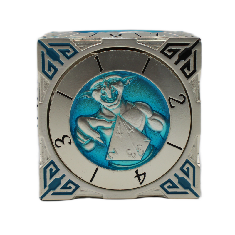 Old School Dice: 7 in 1 Dice Spinner: Dice Goblin - Silver with Teal
