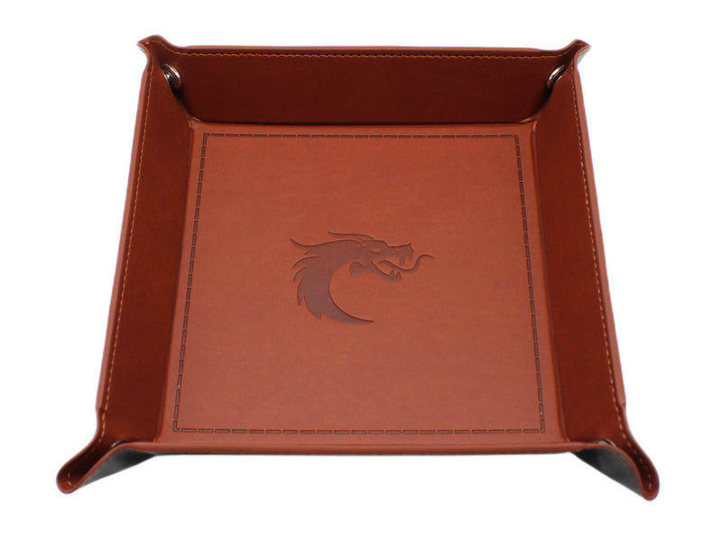 Old School Dice: Square Rolling Tray - Brown
