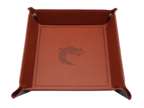 Old School Dice: Square Rolling Tray - Brown
