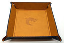 Old School Dice: Square Rolling Tray - Tan w/ Blue Back