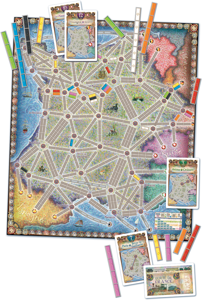 Bg Ticket To Ride Map 6 France & Old West