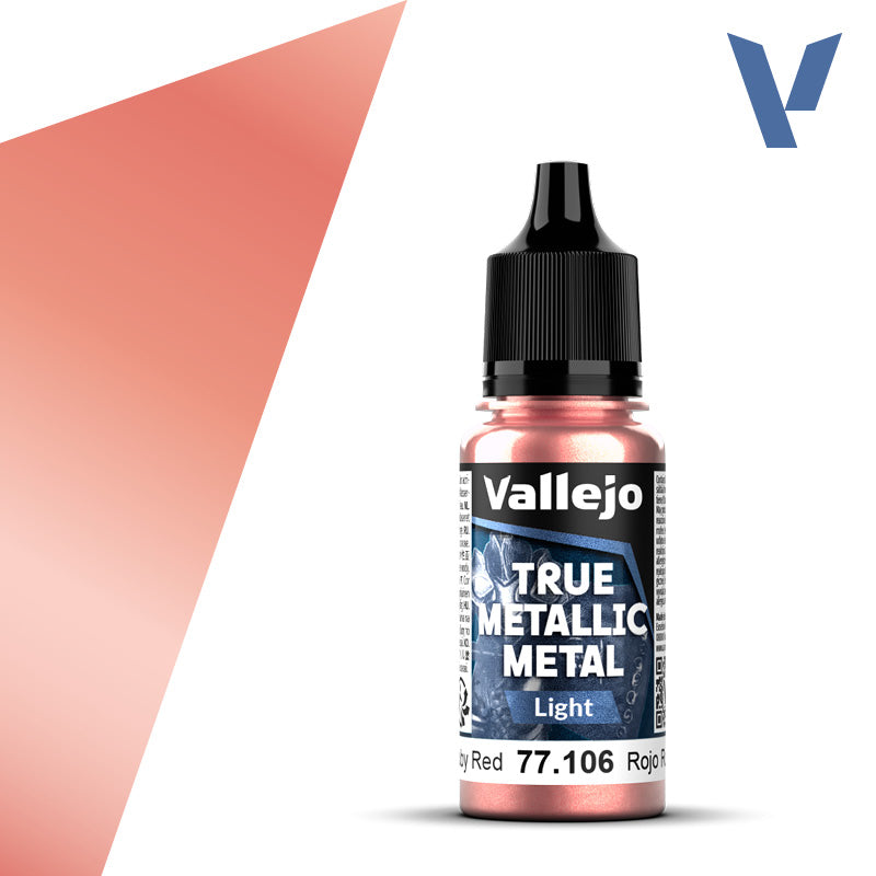 Vallejo True Metalic 18ml Ruby Red Light
