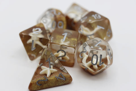 Starfish and Gold Sand RPG Dice Set