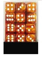 Chessex 36d6 Lustrous Bronze/white