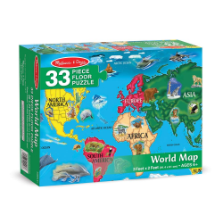 Floor Puzzle 33 Piece World Map