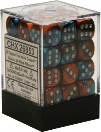 Chessex 36d6 Gemini Copper-teal/silver