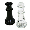 Chess Set 13.75" Glass We14-2115 Black/clear