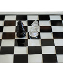 Chess Set 13.75" Glass We14-2115 Black/clear