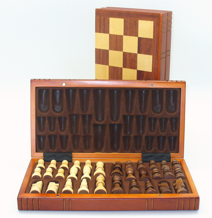 Chess 15" Wood Folding Book style Chess Set