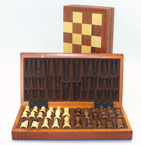 Chess 15" Wood Folding Book style Chess Set