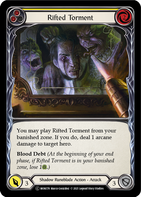 Rifted Torment (Yellow) [U-MON178-RF] Unlimited Rainbow Foil