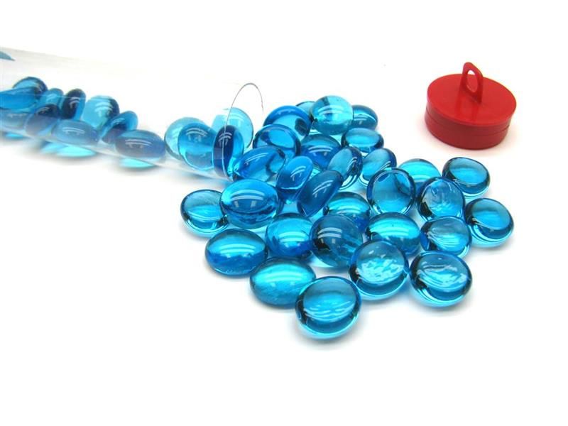 Chessex Glass Stones- Light Blue