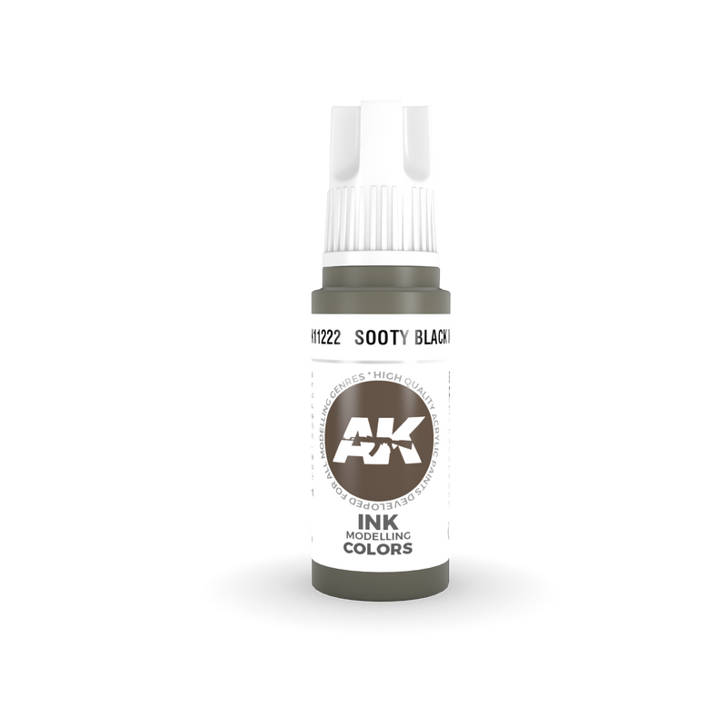AK Interactive 3rd Gen Acrylic Sooty Black INK 17ml