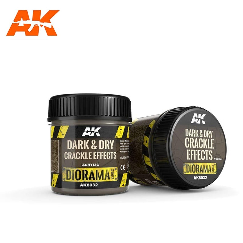 AK Interactive Dark & Dry Crackle Effects - 100ml (Acrylic)