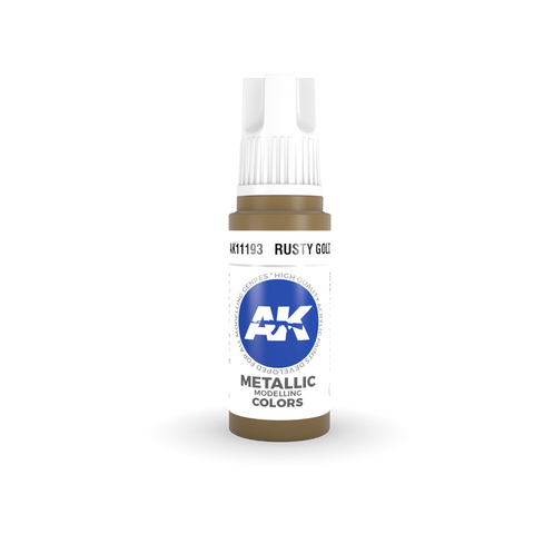 AK Interactive 3rd Gen Acrylic Rusty Gold Metallic 17ml