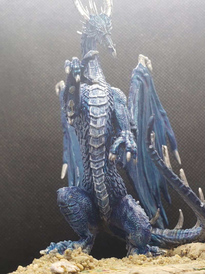 Hand Painted Pathfinder Blue Dragon